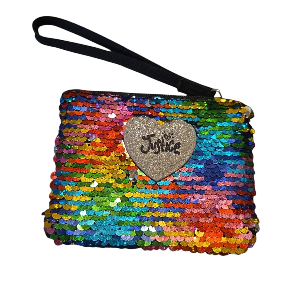 Justice Red and Pink Sequin Clutch